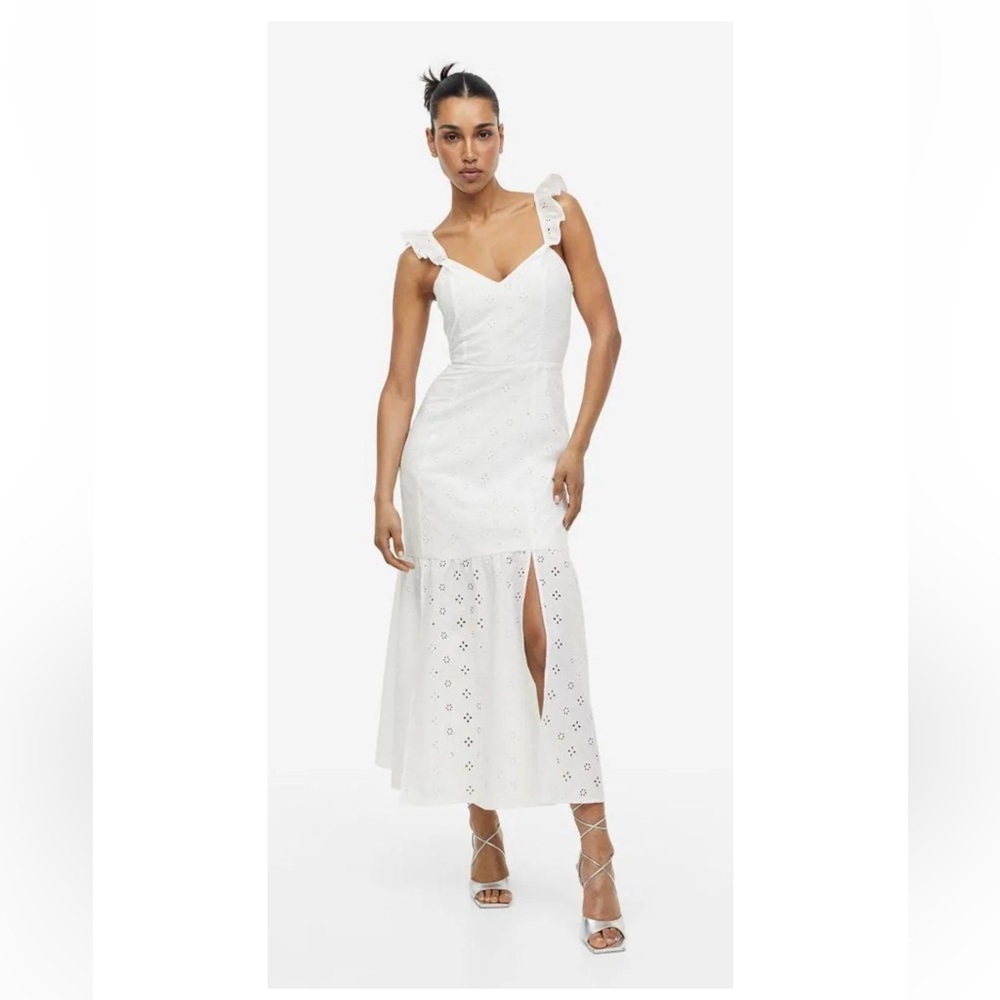 H&M White Slit Sundress